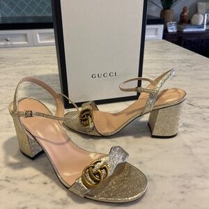 GUCCI Metallic Marmont Sandals